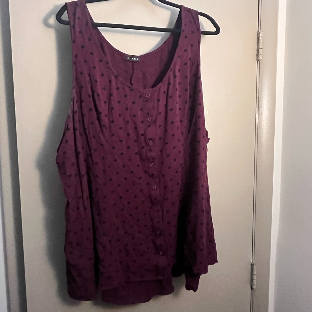 Maroon Polka Dot Tank Top Size 4